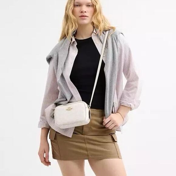 NWT Coach CY752 Mini Jamie Camera Bag In Signature Canvas Gold/White/Chalk - Picture 7 of 9